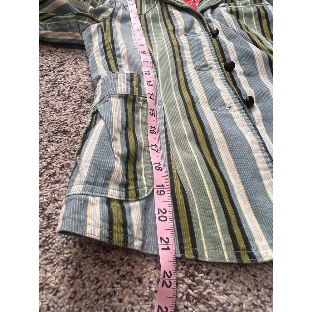 Fossil Women Size M Multicolor Striped Heart Red Lined Blazer Jacket Rare - Picture 10 of 12